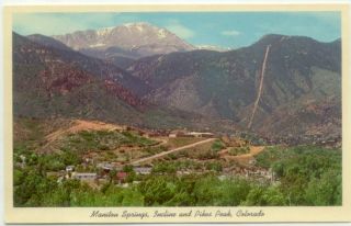 Manitou Springs Co Incline Pikes Peak Postcard Colorado