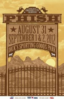 Phish Denver 2012 Dicks Commerce City Concert Poster