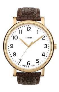 Timex® Easy Reader Leather Strap Watch