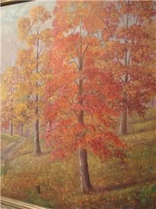 Clayson Baker Autumn Landscape Indiana Brown County Artist Oil on