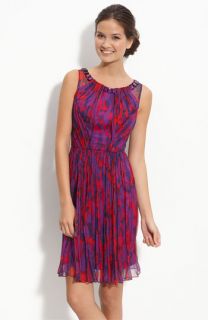 Donna Ricco Jewel Trim Chiffon Dress (Plus)