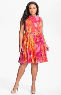 Adrianna Papell Print Fit & Flare Dress (Plus)