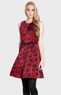 Cynthia Steffe Cadence Print Pleated Fit & Flare Dress