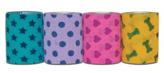 NEW PETFLEX FLEXIBLE COHESIVE BANDAGE COLORFUL 4 PACK DOG CAT Made In