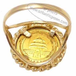 14k Gold 1 20 oz 5 Yuan Panda Coin Ring