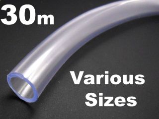30M Roll Clear PVC Hose Tube Pipe Flexible Plastic Tubing Washer