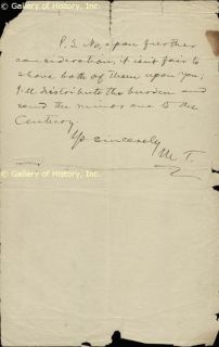 Samuel L Mark Twain Clemens Autograph Note Signed Circa 1892