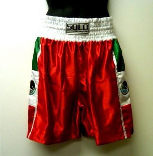Large Red Cleto Reyes Grant Mexican Flag Boxing Trunk