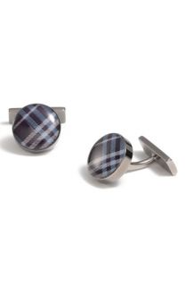 Burberry Enameled Check Print Cuff Links