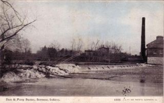 Very Old Postcard Dam Pump Station Seymour Indiana Unused Undivided
