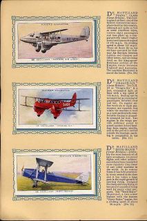 Tobacco Card Album Cards John Player Aeroplanes Civil Aircraft Plane