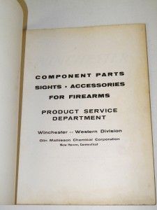 Vintage Collectible 1962 Winchester Firearms Component Parts Price