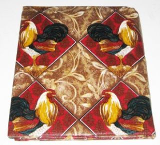 New Country Rooster Tablecloth 52 x 70 Vinyl Chicken