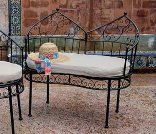 Moroccan Design Metal Loveseat Garden Bench Pool Patio