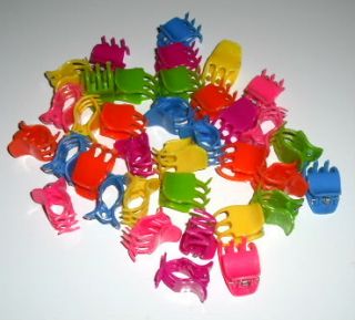 Lot 36 Mini Hair Clips Clamps Claw Colorful Girls
