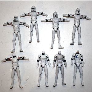 Star Wars Clone Wars Trooper Figure Lot Custom Part Fodder Army