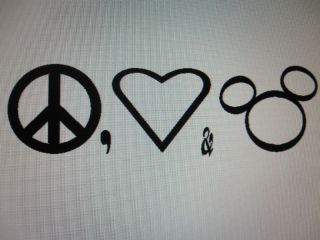  Mickey Mouse Peace Love Mickey Decal Sticker