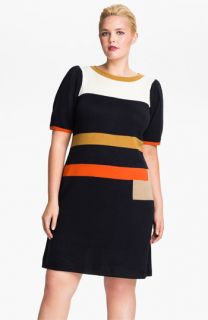 Eliza J Colorblock Sweater Dress (Plus)