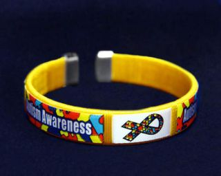 Autism Awareness Fabric Cuff Bracelets Support Our Team