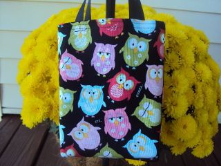Sleepy Owl Fabric Party Favors Bags Totes Bags HM