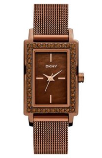 DKNY Rectangular Mesh Strap Watch