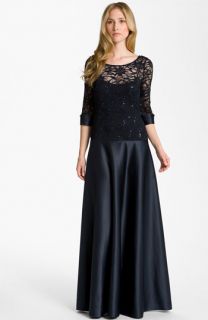 JS Collections V Back Lace & Satin A Line Gown