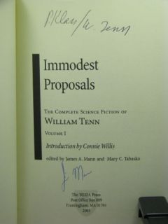 2nd Signed by 3 Complete Science Fiction of William Tenn 1 Immodest
