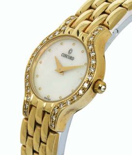 Beautiful 14k Gold Diamonds Ladies Concord Wrist Watch