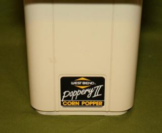 West Bend Electric Hot Air Poppery 2 II Popcorn Corn Popper Coffee