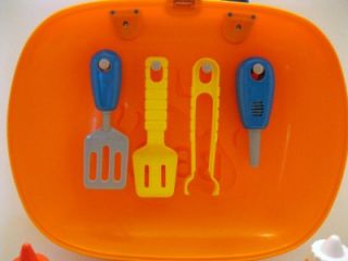  Playhouse Kitchen BBQ GRILL Sizzle Sounds~TOOLS~Play PRETEND FOOD LOT