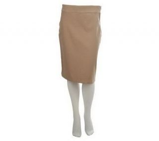 Women with Control Flat Front Twill Pencil Skirt —