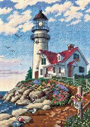 Beacon at Rocky Point Cross Stitch Kit Dimension Gold