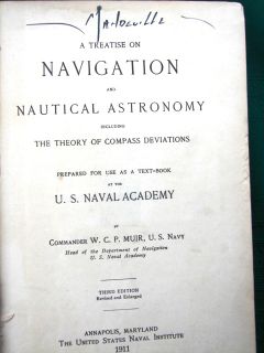 1911 hardcover US Naval Academy text. Heavy on math. Good condition