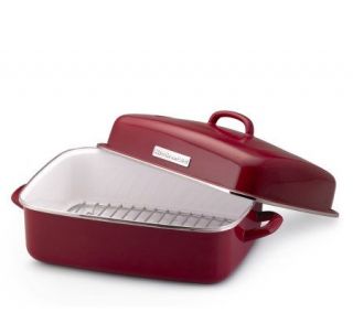KitchenAid 13 x 16 Covered Roaster with FlatRack  Red —