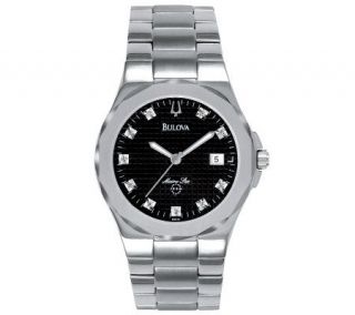Bulova Mens 10 Diamond Bracelet Watch w/ Calendar Function   J109810
