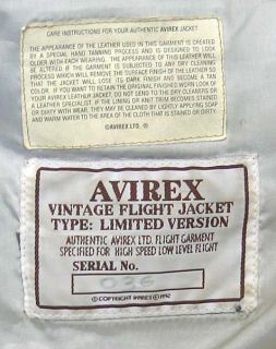 Vtg Avirex A 2 Marilyn Monroe Leather Flight Jacket L 1992 Bernard of