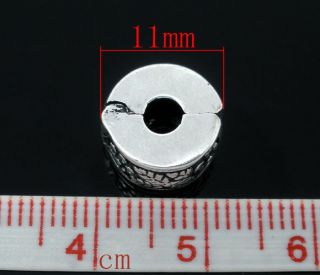 10 Pcs Stopper Clips Locks Fit Charm Bracelets 11mm