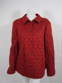 Burberry Womens Constance Military Red Quilted Barn Jacket XL $395 New