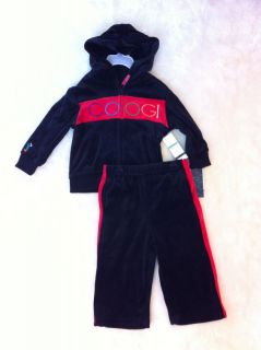NWT COOGI Boys 2pc VELOUR set jumpsuit zip up hoody High Quality NAME