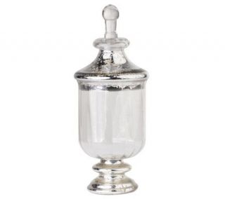 17 Apothecary Jar with Vintage Silver Lid and Base by Valerie