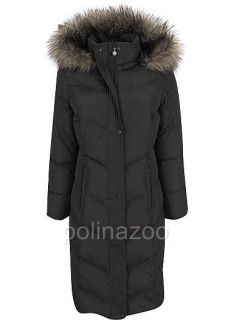 Calvin Klein Coat Faux Fur Hooded Puffer Flax Down Jacket Maxi Coat