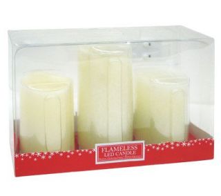Flameless LED Candle Solid Ivory Vanilla Scented   Pack of 3
