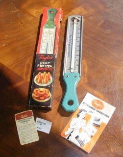 Vintage Taylor Deep Frying Thermometer w Box Booklet