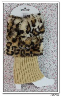  Print Fur Lower Leg Shoes Ankle Warmer Boot Sleeves Covers