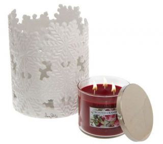   Co. Large Ceramic Snowflake Hurricane with 14.5 oz. Candle —