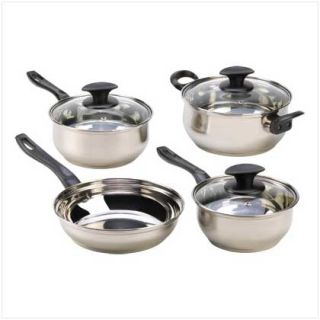 7pc stainless steel cookware pot pan set with lids description good