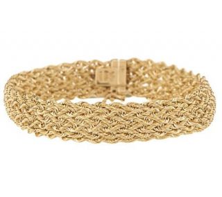 Bold Intricate Woven Rope Bracelet 14K Gold, 8.9g   J274413