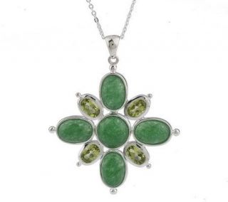 Choice of Sterling Multi gemstone Cluster Pendant with 18 Chain
