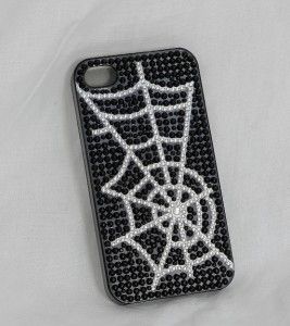  Clear Studded Spider Web iPhone 4G 4S Cell Phone Cover Case