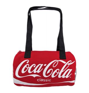 Coca Cola Classic Can Shaped Canvas Barrel Purse Bag Coke Color Red